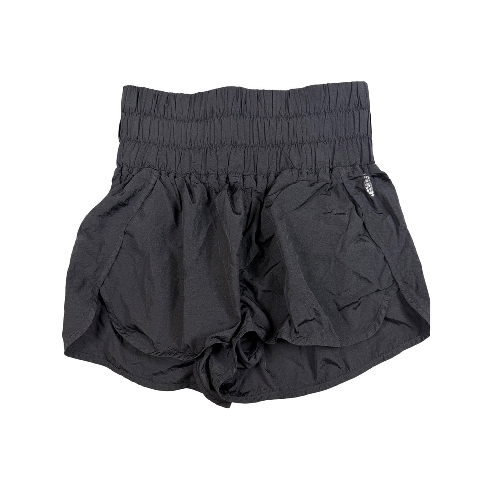 FP Movement The Way Home Shorts Womens Medium Black High Rise Smocked‎ Athletic